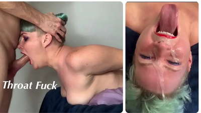 הבת החורגת לומדת איך לעשות זיון גרון קיצוני עם הזין שלו